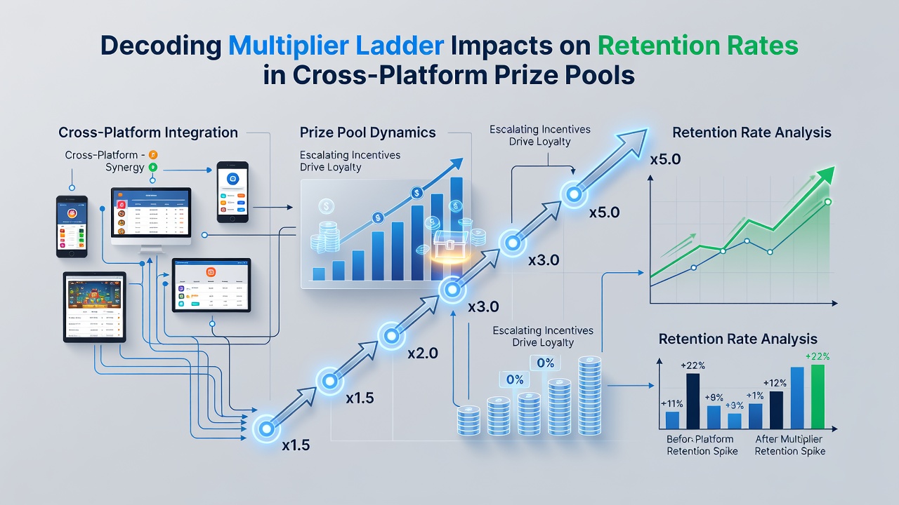 Screenshot of cross-platform prize pool leaderboard displaying active multiplier ladder tiers