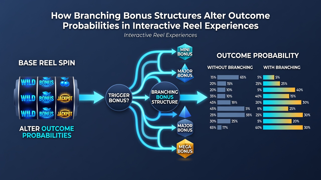 Screenshot of probability adjustments during a branching bonus round in a modern slot interface