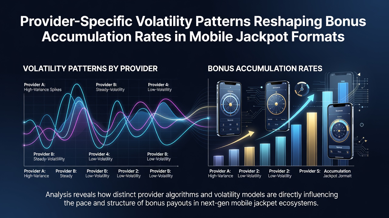 Mobile jackpot interface displaying provider-specific volatility metrics and bonus accumulation rates