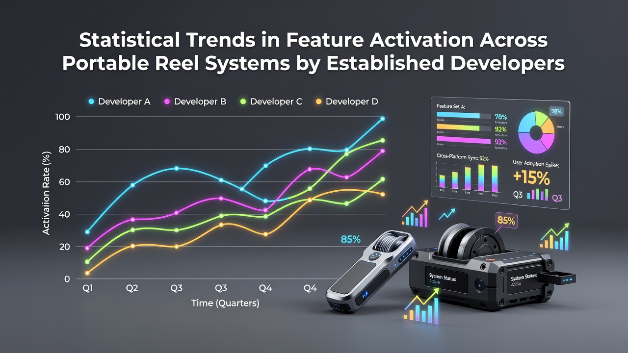 Statistical trends visualization showing feature activation rates across mobile reel systems from established developers in 2026