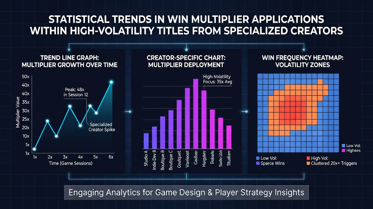 Statistical chart showing win multiplier distributions across high-volatility slot titles from specialized studios in 2026